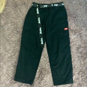 Black Dickies with Dickies belt